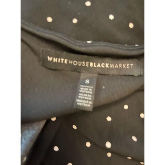 Top surplice blk -W& blk mktwhite polka dots no sleeve size S - Picture 3 of 4